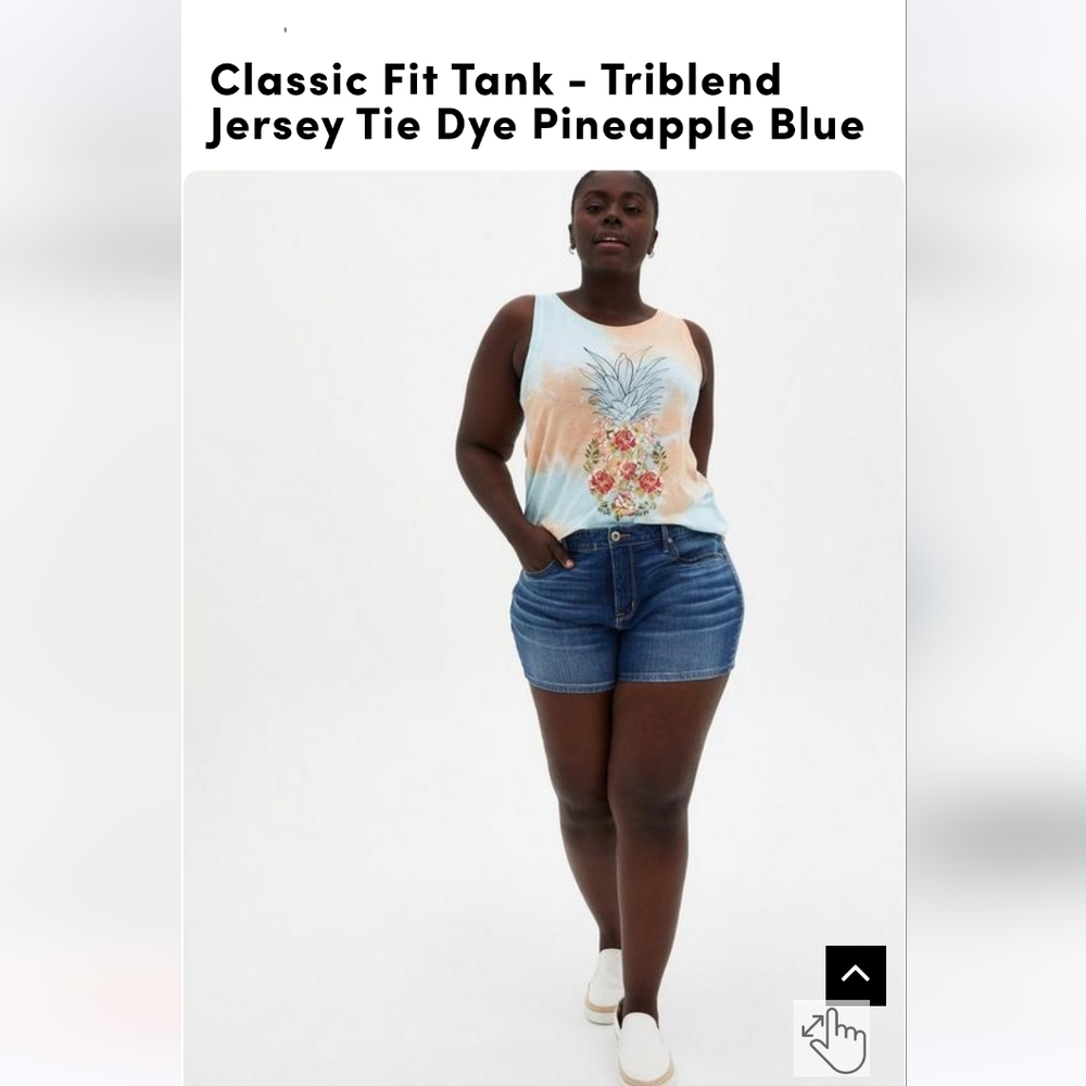 Classic Fit Tank - Triblend Jersey Tie Dye Pineapple Blue